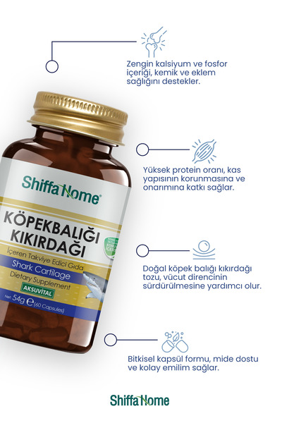 Aksu Vital Shiffa Home Bitkisel Köpekbalığı Kıkırdağı 60 Kapsül