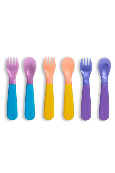 Munchkin طقم شوكة وملعقة يتغير لونها حسب الحرارة |   12 شهرًا فما فوق |   6 ق...