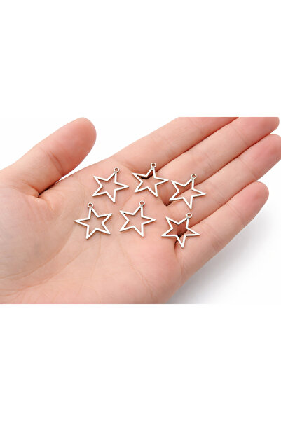 Flower 10 Adet - 22x22 Mm Kolye Ucu Yıldız, Charm Yıldız, Küpe Ucu Yıldız, St...