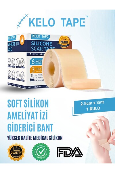 Kelo Tape Soft Silikon Bant Estetik Keloid Yanık Sezaryen Dikiş Ameliyat Izi ...