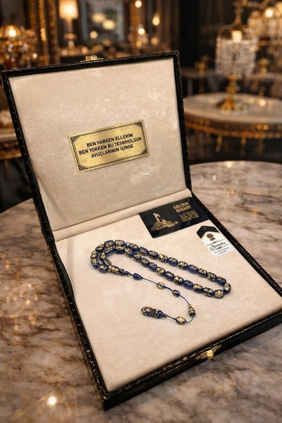 ANP MODA TASARIM Özel Yazılı. Özel Kutulu 24k Altın Parçacıklı Tesbih Erkek H...