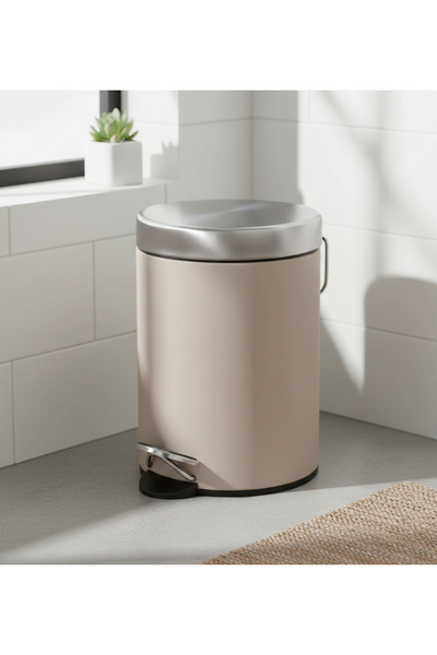 IKEA Küçük Boy Bej Renkli Çöp Kutusu 3 Lt 24 Cm