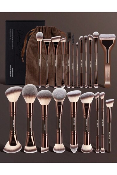 MAANGE Profesyonel 21'li Makyaj Fırça Seti-Özel Saklama Çantalı ve Karton Kut...