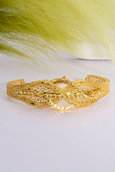 Innuendo Jewelry 22 Ayar Altın Kaplama Sarmaşık Desen Dorika İşlemeli Elişi 9...