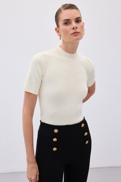 Sateen Половин рибарски плетени дрехи - Екру