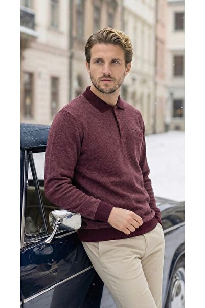 APT PRESTIGE سترة رجالية كلاسيكية بياقة وجيب من قماش الكريب