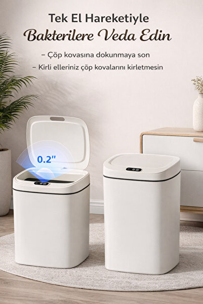 ADEFCO Sensörlü Çöp Kovası 16L Otomatik Kapak Temassız