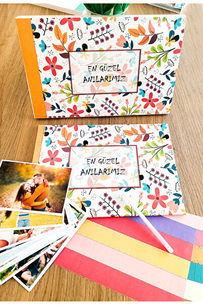 NATUREL En Güzel Anılarımız Fotoğraf Albümü Anı Defteri Sticker Beyaz Kalem +...