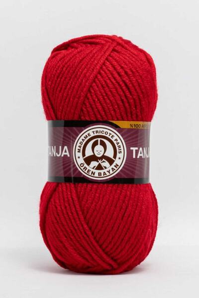 Ören Bayan تانيا خيط للحياكة اليدوية 100 جرام|0033-أحمر|