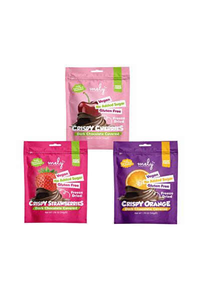 MELY GLUTENSİZ SEKER ILAVESIZ VEGAN CIKOLATA KAPLI FREEZE DRIED VİŞNE, ÇİLEK,...