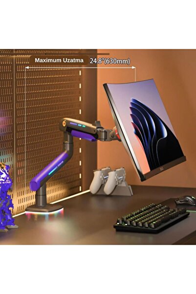 HPYTECH 🔥   ذراع شاشة الألعاب نورث بايو آر جي بي 🔥 إن بي إف 5 أزرق