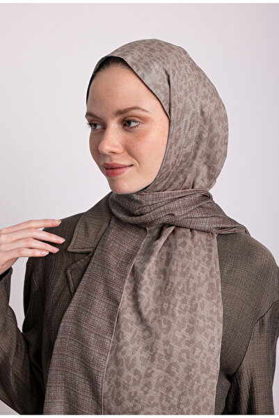 Ayshara Barçın Collection Steppe Sand Double-Sided Shawl