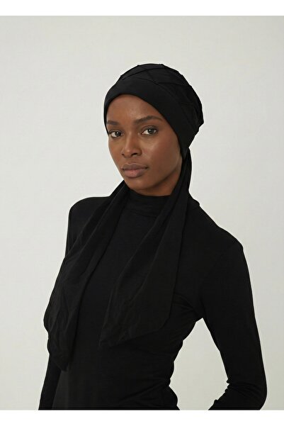 fidan bone غطاء رأس طبي أسود جاهز للارتداء بتصميم مضلع مناسب للاستخدام الطبي