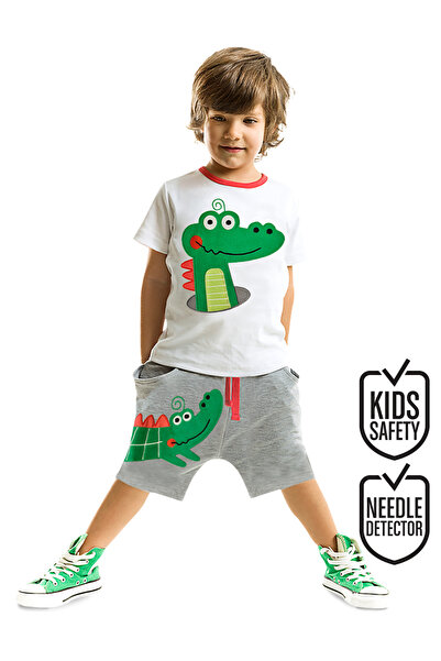 Denokids Σετ σορτς καλοκαιρινό μπλουζάκι Crocodile Baggy Boy