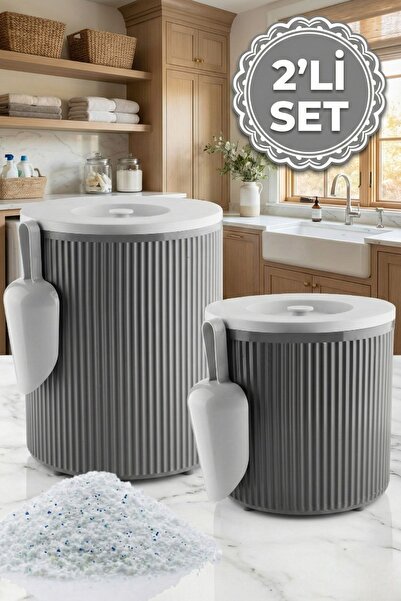 GLUS 2 Adet Toz Ve Tablet Deterjan Saklama Kutusu Deterjan Saklama Kabı