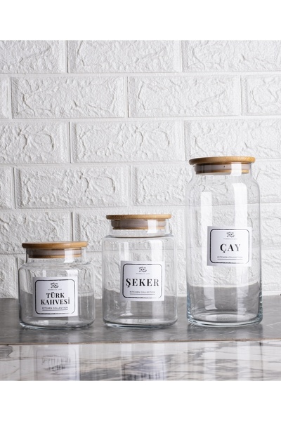Pembelia Life 3-Piece Vacuum Glass Tea Candy Turkish Coffee Storage Jar Set w...