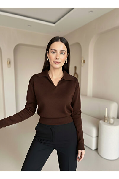 FOORS New Product Polo Neck Cotton Fabric Blouse