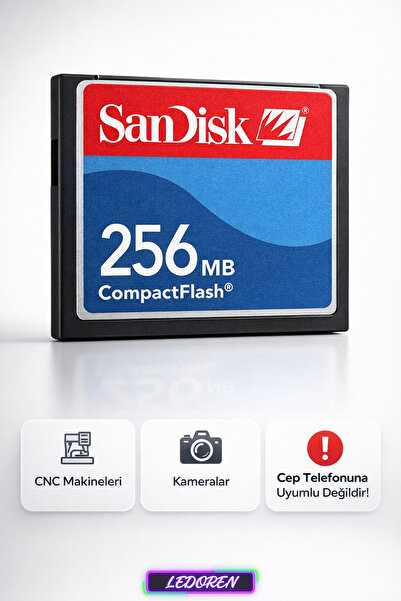 SanDisk 256 MB CF Compact Flash Hafıza Kartı | Fotoğraf Makinesi - Cnc Makine...