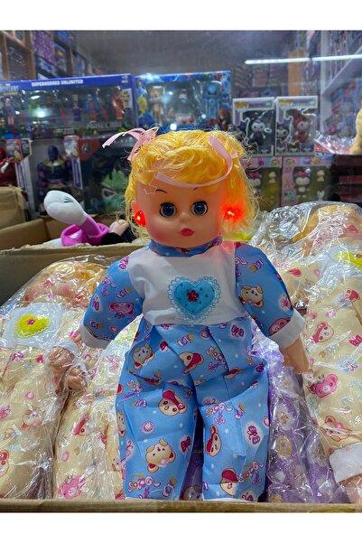 Happy Toys Sevimli Oyuncak Bebek Elbiseli Işıklı Sesli 45 Cm
