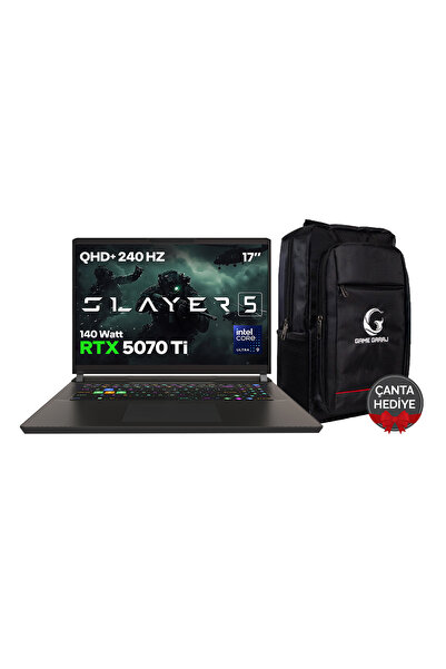 Game Garaj Slayer5 9XL-5070Ti C2 Intel U9 275HX 32GB RAM 2TB SSD RTX5070Ti 17...