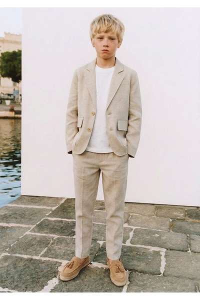 rg kidsstore بدلة أطفال من الكتان مكونة من 3 قطع |   سترة، تي شيرت، بنطلون | ...