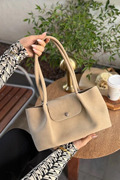 bahwar Soft Suede Textured Minimal Shoulder Bag