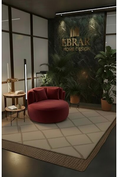 Ebrar Home Design Luvia Modern Kadife Berjer - Kavisli Tasarım Tekli Koltuk