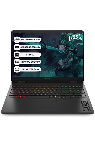 HP Omen BQ1Y6EA Intel Core Ultra 7 255H 32GB 1TB SSD RTX5070-8GB Freedos 16" ...