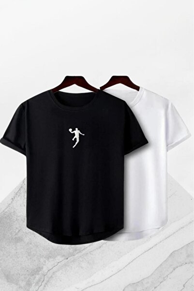 NO 601 Tricou unisex negru-alb Dunk 2-PIECE B basic S slim fit Oval K croială...