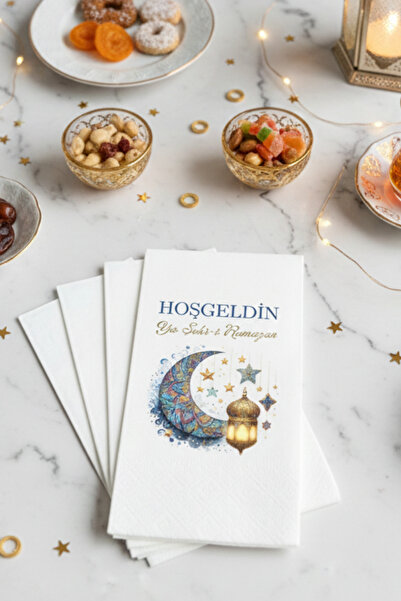 SUFFRA Hoşgeldin Ya Şehr-i Ramazan Desenli 16'lı Çift Katlı Lüks Kağıt Peçete...