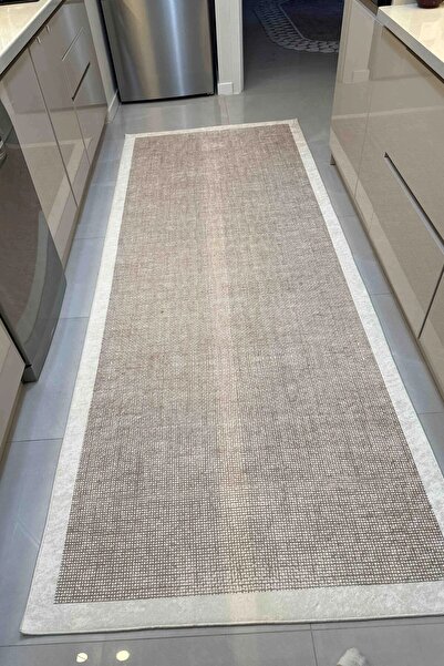 VOPTEKS Vizon Beyaz Halı Mutfak Halısı Leke Tutmaz Makinede Yıkanabilir Kayma...