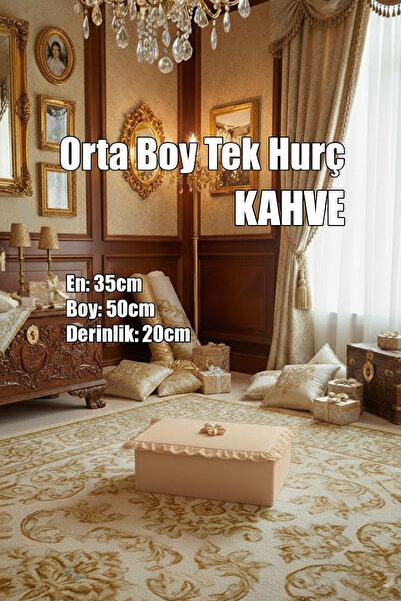 Çt Çeyizci Tekstil Çeyizlik Orta Tek Hurç Çiçekli, Kadife Tek Hurç Çeyizlik D...