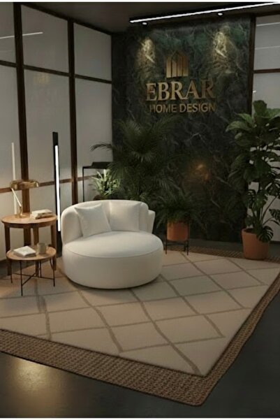 Ebrar Home Design Luvia Modern Kadife Berjer - Kavisli Tasarım Tekli Koltuk