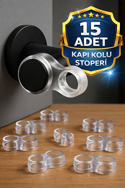 nistabolje Plastik 15 Adet Kapı Kolu Pencere Stoperi Silikon Durdurucu Kapı A...