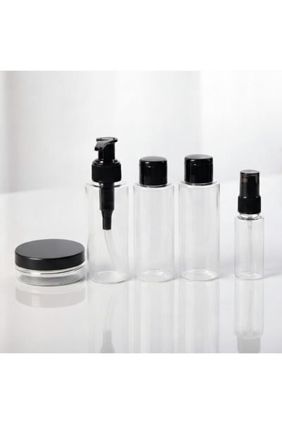 makrobay - Seyahat Kiti-5'li Doldurulabilir Şişe Seti Kozmetik Kutu