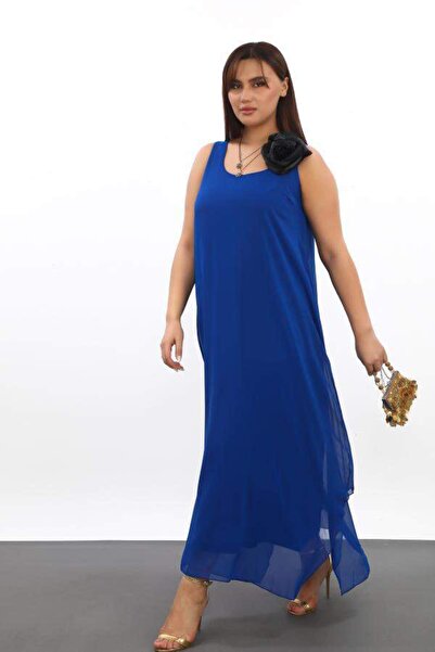 ANGELINO Kadın Rahat Kesim Şifon Abiye KL3066 SAX