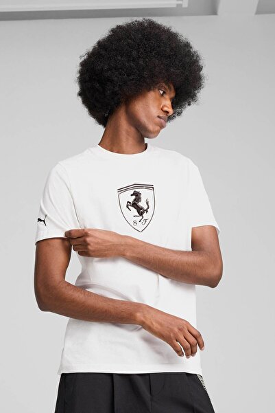 Puma Ferrari Race Tonal Beyaz Unisex Kısa Kol T-Shirt