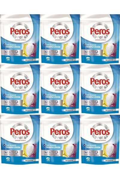 Peros Pratik Matik Çamaşır Deterjanı Kapsülü - Tableti 234 Adet Beyazlar (9PK...