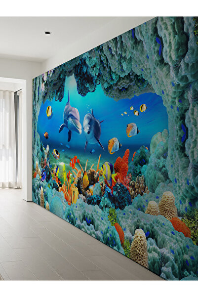 dreamwall Denizaltı Balıklar Desenli Isı Ve Ses Yalıtımlı Sağlıklı Tekstil Du...