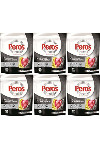 Peros Pratik Matik Çamaşır Deterjanı Kapsülü - Tableti 156 Adet Siyahlar (6PK...