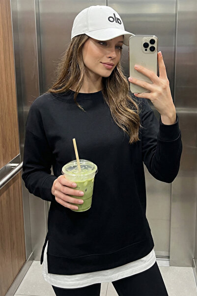 Lela Στρετς Oversize Fit Crew Neck Modal Ύφασμα Φανέλα SWEAT 5865877