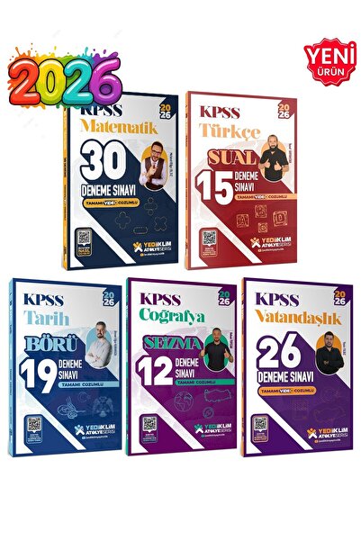 Yediiklim Yayınları 2026 KPSS Atölye Serisi Tüm Dersler  Deneme Sınavı Full S...
