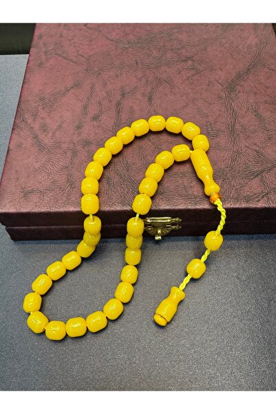 izmirpazarı Лимоненожълти капсули с кехлибар, нарязани на броеница