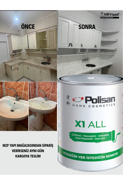 Polisan X1 All ile İstediğini Boya-Çizilmez-Kokusuz-Yıkanabilir Dönüşüm  Boya...