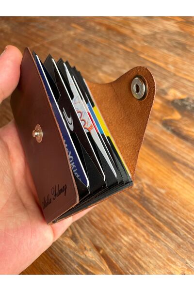 overcraft Kişiselleştirilebilir Hakiki Deri Unisex Akordiyon 10 Bölmeli Minim...