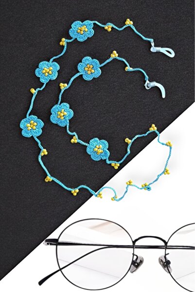 nftart.design Beads and Embroidered Flowers - Handmade Glasses String Strap