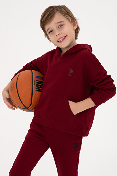 U.S. Polo Assn. Băiat Roșu Claret cu glugă basic Swea tricou 50313941-VR014