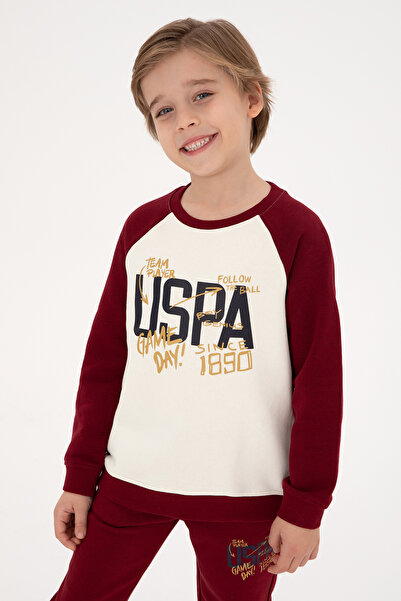 U.S. Polo Assn. Hanorac pentru băieți, burgundy, cu gât tip crewneck 50316542...