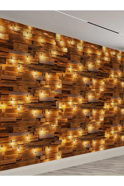 dreamwall Işıklı Ahşap Desenli Isı Ve Ses Yalıtımlı Sağlıklı Tekstil Duvar Ka...