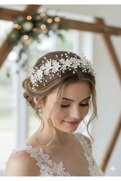 ASİMEL TAÇ & TASARIM Αξεσουάρ μαλλιών με στέμμα νύφης